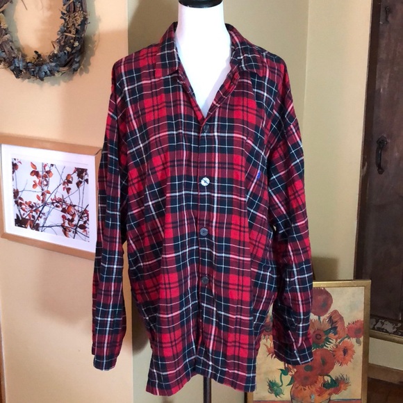 Ralph Lauren Other - RALPH LAUREN size L/XL Plaid Cotton Flannel ButtonFront Sleep Shirt Cozy Cabin